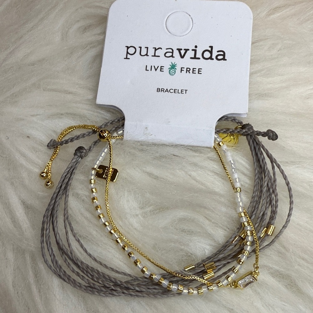 NWT Pura Vida Gold and Gray Bracelet Set